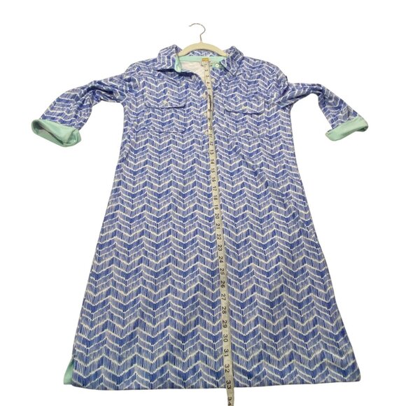 Vineyard Vines Performance Womens Dress Size XS Blue Chevron Print active resort - Picture 7 of 9